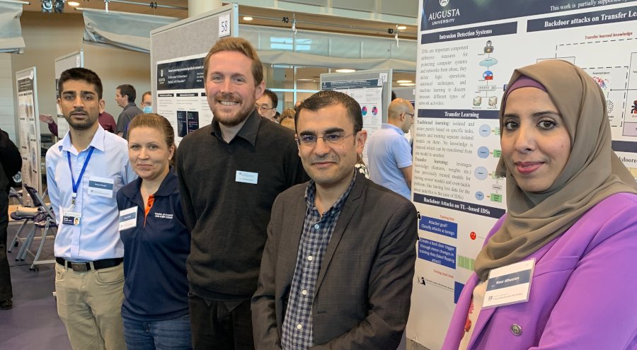 Pavan Poudel, Neea, Clément, Ahmed Aleroud and Nour Alhussien at Graduate Research Day